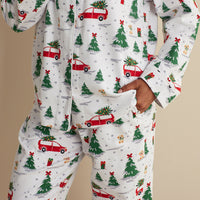Family Flannel Women's Button-Down Pajama Set - Holiday Haul, XXXL,Holiday Haul