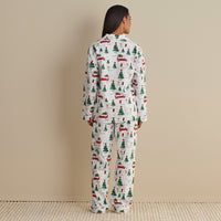 Family Flannel Women's Button-Down Pajama Set - Holiday Haul, XXXL,Holiday Haul