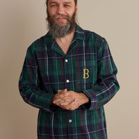 Family Flannel Men's Button-Down Pajama Set - Pine Plaid, XXXL,Pine Plaid