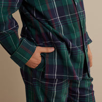 Family Flannel Men's Button-Down Pajama Set - Pine Plaid, XXXL,Pine Plaid