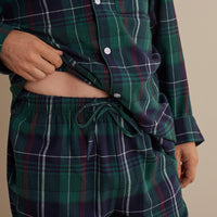 Family Flannel Men's Button-Down Pajama Set - Pine Plaid, XXXL,Pine Plaid