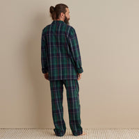 Family Flannel Men's Button-Down Pajama Set - Pine Plaid, XXXL,Pine Plaid