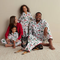 Family Flannel Men's Button-Down Pajama Set - Holiday Haul, XXXL,Holiday Haul