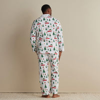 Family Flannel Men's Button-Down Pajama Set - Holiday Haul, XXXL,Holiday Haul