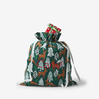 Flannel Holiday Gift Bag - Deer Path, L,Deer Path