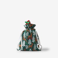 Flannel Holiday Gift Bag - Deer Path, M,Deer Path