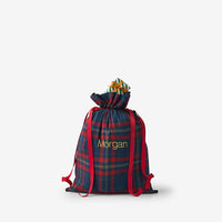 Flannel Holiday Gift Bag - Pine Plaid, M,Pine Plaid