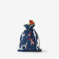 Flannel Holiday Gift Bag - Holiday Pups, M,Holiday Pups