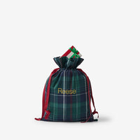 Flannel Holiday Gift Bag - Red Plaid, M,Red Plaid
