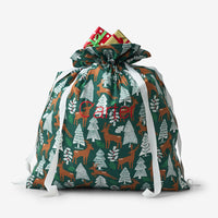 Flannel Holiday Gift Bag - Deer Path, XL,Deer Path