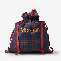 Flannel Holiday Gift Bag - Red Plaid, XL,Red Plaid