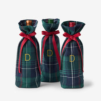 Flannel Wine Bags, Set of 3 - Pine Plaid,Pine Plaid