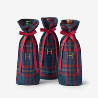 Flannel Wine Bags, Set of 3 - Red Plaid,Red Plaid