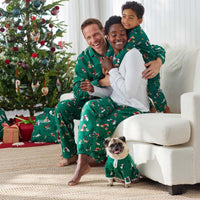Family Flannel Women's Jogger Pants Pajama Set - Holiday Pups, S,Holiday Pups
