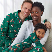 Family Flannel Women's Jogger Pants Pajama Set - Holiday Pups, S,Holiday Pups