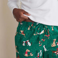 Family Flannel Women's Jogger Pants Pajama Set - Holiday Pups, S,Holiday Pups