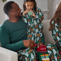 Family Flannel Kid's Button-Down Pajama Set - Deer Path, 8,Deer Path