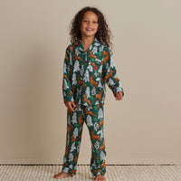 Family Flannel Kid's Button-Down Pajama Set - Deer Path, 8,Deer Path