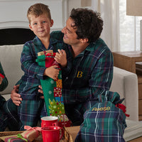 Family Flannel Kid's Button-Down Pajama Set - Pine Plaid, 8,Pine Plaid