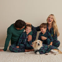 Family Flannel Kid's Button-Down Pajama Set - Pine Plaid, 8,Pine Plaid