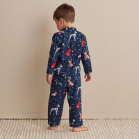 Family Flannel Kid's Button-Down Pajama Set - Holiday Pups, 8,Holiday Pups