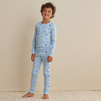 Family Printed Peruvian Cotton Kid's Pajama Set - Village Snowman, 8,Village Snowman