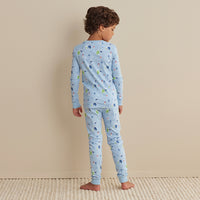 Family Printed Peruvian Cotton Kid's Pajama Set - Village Snowman, 8,Village Snowman