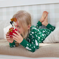 Family Printed Peruvian Cotton Kid's Pajama Set - Frosty Trees, 8,Frosty Trees