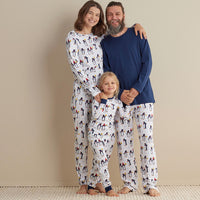 Family Printed Peruvian Cotton Kid's Pajama Set - Joyful Penguins, 8,Joyful Penguins