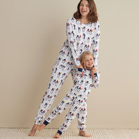 Family Printed Peruvian Cotton Kid's Pajama Set - Joyful Penguins, 8,Joyful Penguins