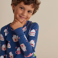 Family Printed Peruvian Cotton Kid's Pajama Set - Festive Mugs, 8,Festive Mugs