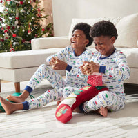 Family Printed Peruvian Cotton Kid's Pajama Set - Tree Ride, 14/16,Tree Ride