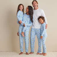 Family Printed Peruvian Cotton Men's Pajama Set - Village Snowman, XXL,Village Snowman