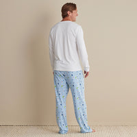 Family Printed Peruvian Cotton Men's Pajama Set - Village Snowman, XXL,Village Snowman