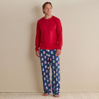 Family Printed Peruvian Cotton Men's Pajama Set - Festive Mugs, XXL,Festive Mugs