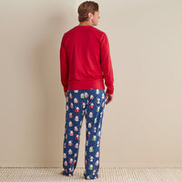 Family Printed Peruvian Cotton Men's Pajama Set - Festive Mugs, XXL,Festive Mugs