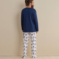 Family Printed Peruvian Cotton Men's Pajama Set - Joyful Penguins, XXL,Joyful Penguins