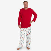 Family Printed Peruvian Cotton Men's Pajama Set - Holiday Gnomes, M,Holiday Gnomes