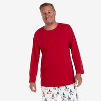 Family Printed Peruvian Cotton Men's Pajama Set - Holiday Gnomes, M,Holiday Gnomes