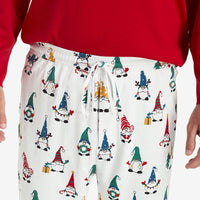 Family Printed Peruvian Cotton Men's Pajama Set - Holiday Gnomes, M,Holiday Gnomes