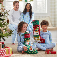 Family Printed Peruvian Cotton Women's Pajama Set - Village Snowman, XXL,Village Snowman