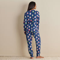 Family Printed Peruvian Cotton Women's Pajama Set - Festive Mugs, XXL,Festive Mugs