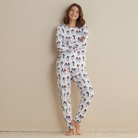Family Printed Peruvian Cotton Women's Pajama Set - Joyful Penguins, XXL,Joyful Penguins