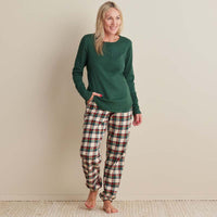 Family Flannel Women's Jogger Pants Pajama Set - Idyllwild, XXXL,Idyllwild