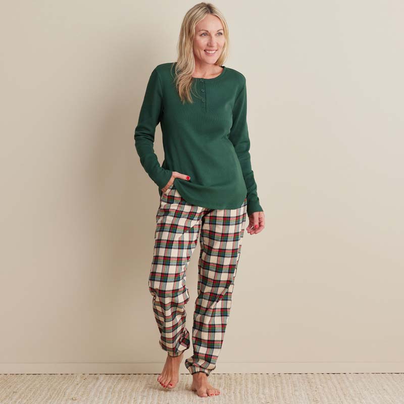 Family Flannel Women's Jogger Pants Pajama Set - Idyllwild, XXXL,Idyllwild