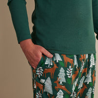Family Flannel Men's Jogger Pants Pajama Set - Deer Path, XXXL,Deer Path