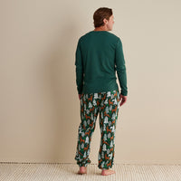 Family Flannel Men's Jogger Pants Pajama Set - Deer Path, XXXL,Deer Path