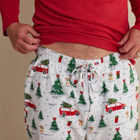 Family Flannel Men's Jogger Pants Pajama Set - Holiday Haul, XXXL,Holiday Haul