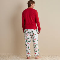 Family Flannel Men's Jogger Pants Pajama Set - Holiday Haul, XXXL,Holiday Haul