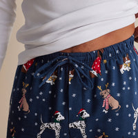 Family Flannel Men's Jogger Pants Pajama Set - Holiday Pups, XXXL,Holiday Pups